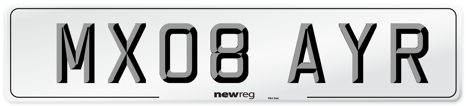 MX08 AYR Number Plate from New Reg